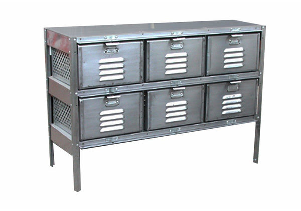 Vintage Original Steel metal furniture-  Retro - Basket Locker - 2x3- 39"x13"x26" Circa 1950